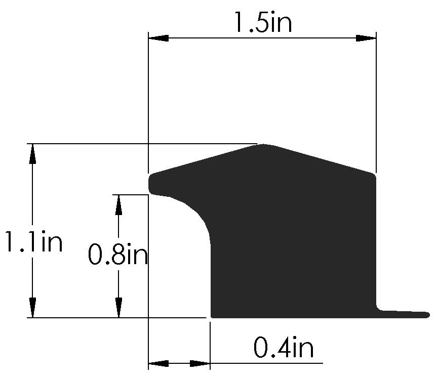EK-ILDC - Ebbe Kerb - INNI Line Drain Curb - Profile Dimensions Black-1