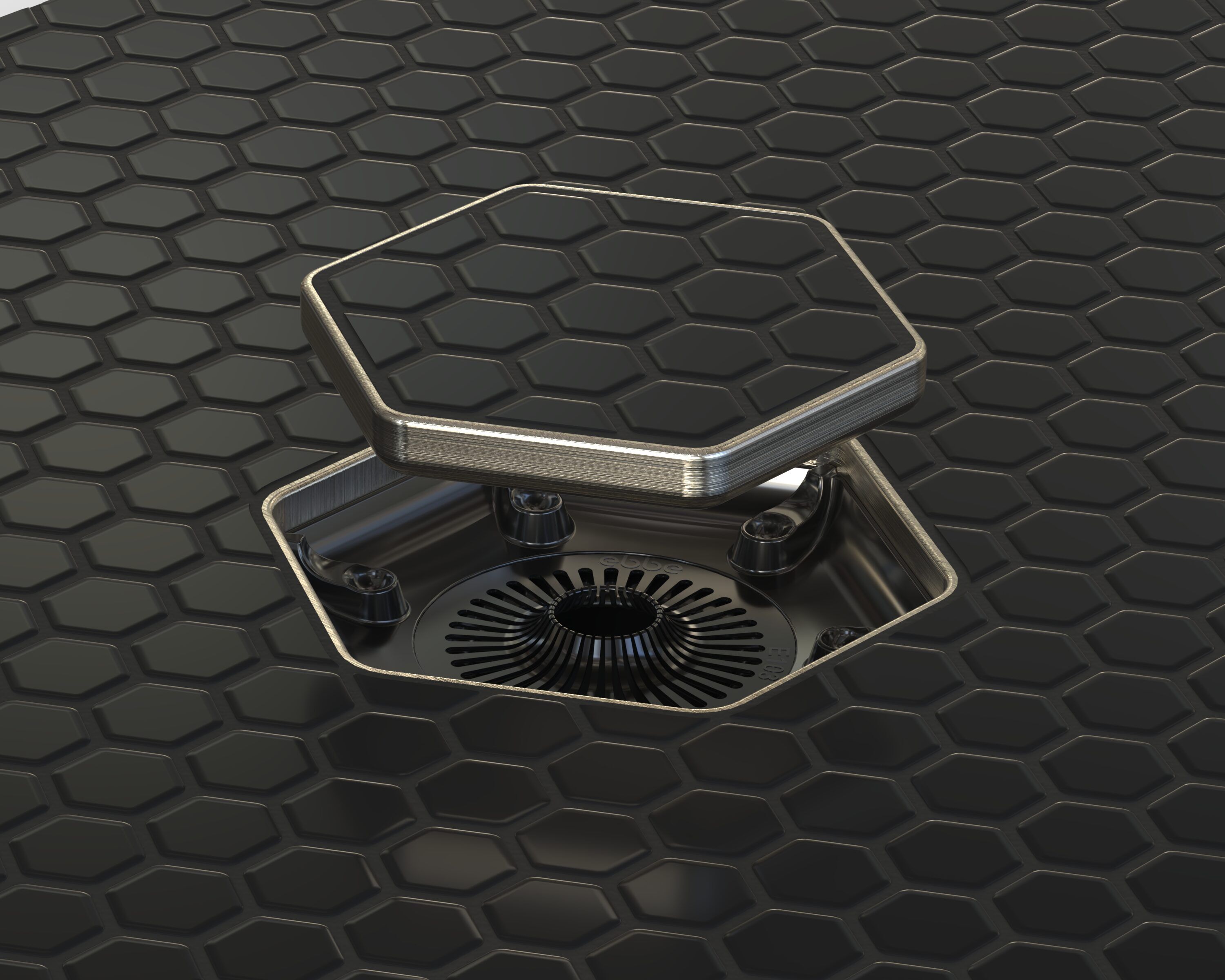 Ebbe Hex - Tile-In Hex Drain - Brushed Nickel - Image 2