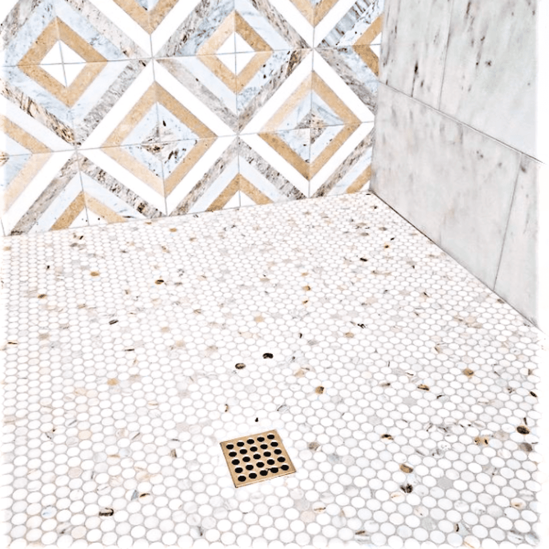E4412 - Ebbe PRO Drain Cover - Champagne Gold - Mosaic Tile Shower