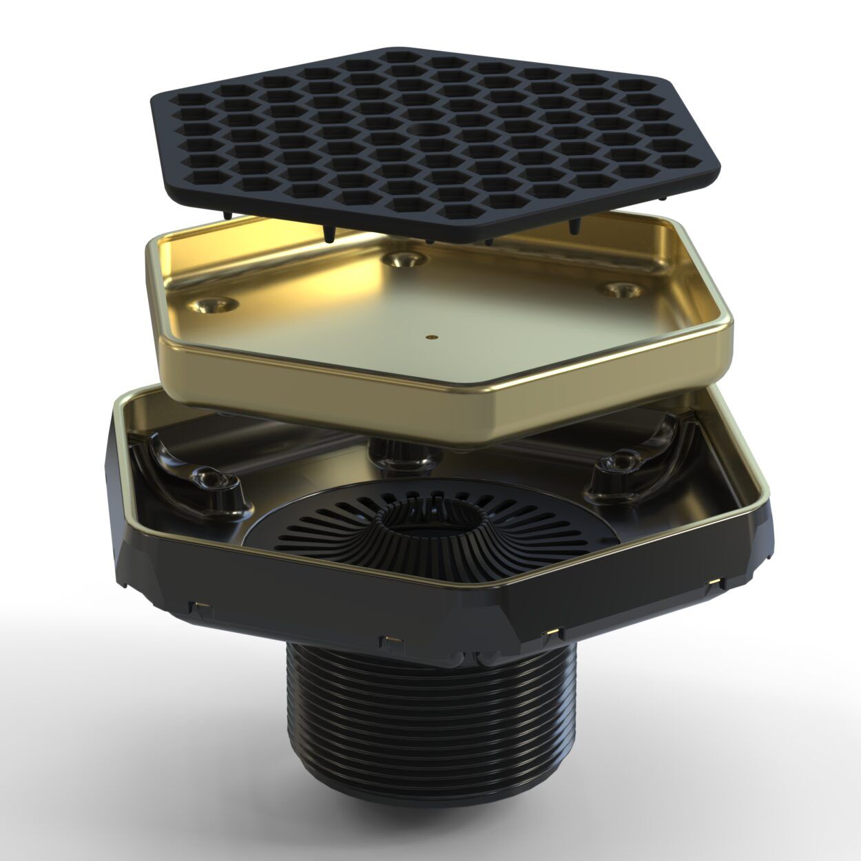 Ebbe Hex - Tile-In Hex Drain - Champagne Gold