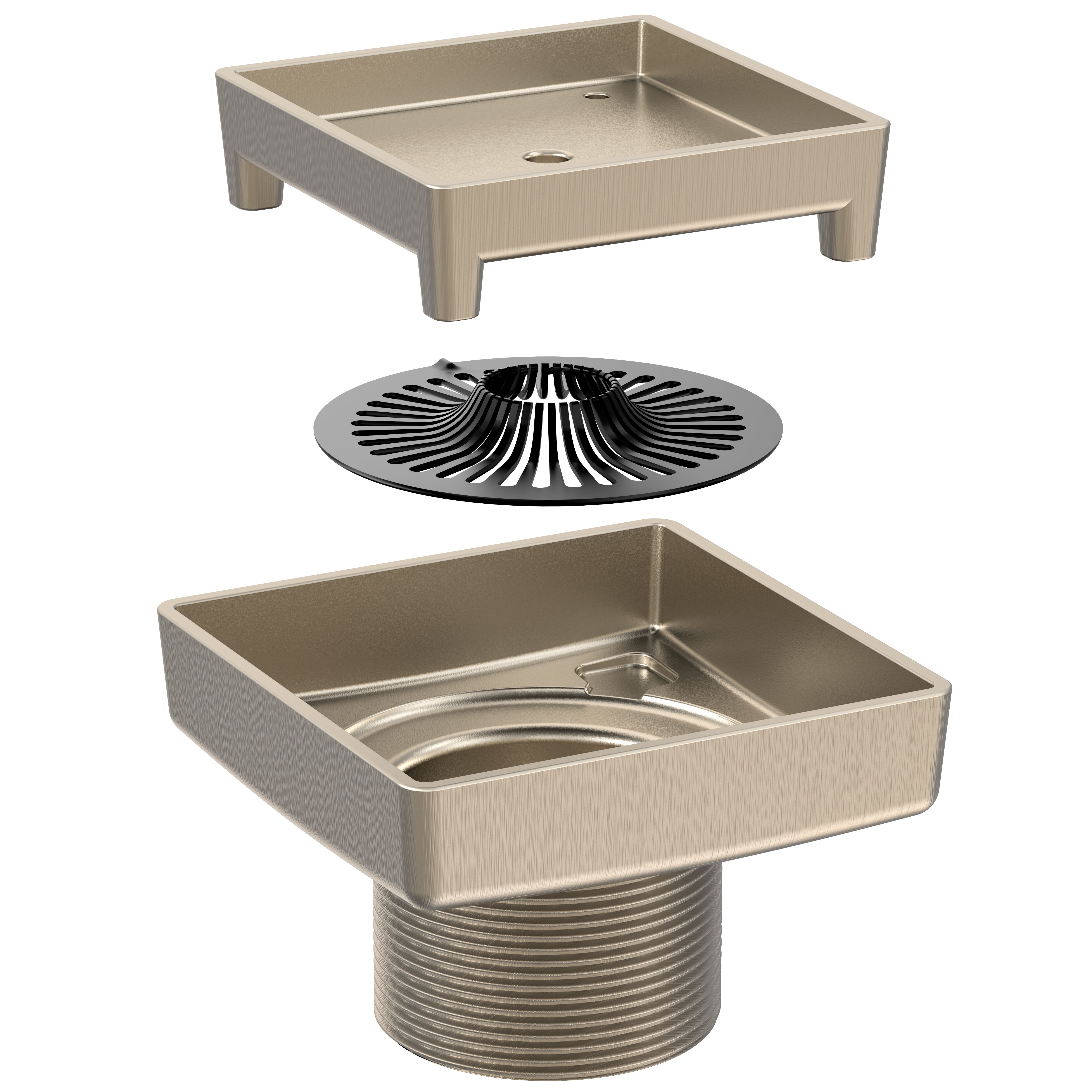 Ebbe LEGACY Drain - 4 Inch - Brushed Nickel