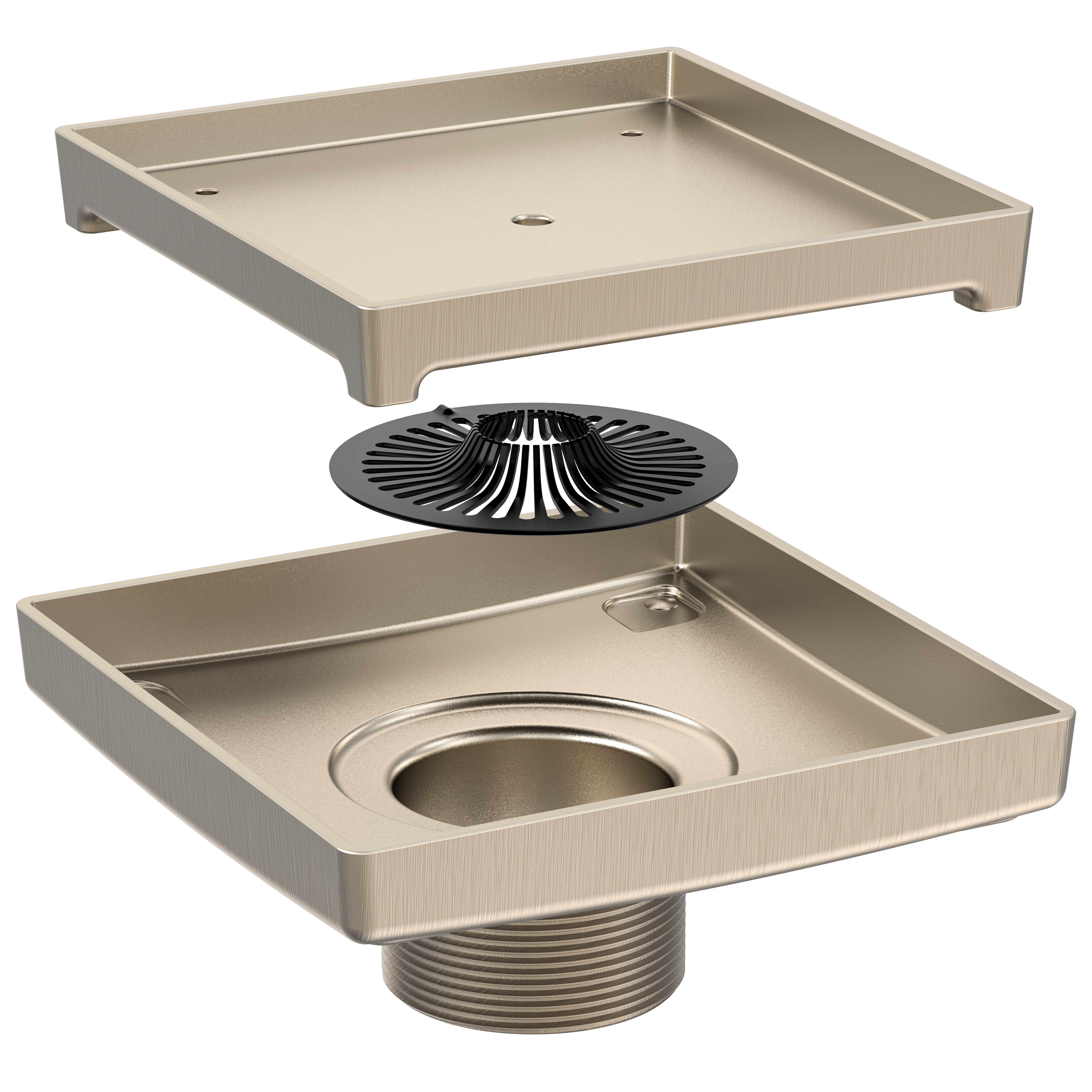Ebbe LEGACY Drain - 6 inch - Brushed Nickel